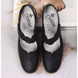 Zapatos mujer piel con velcro azul marino Rieker 41399-14 8
