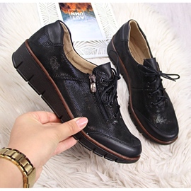 Zapatos piel brillo negro Helios 334 5