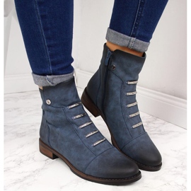 Botas de mujer con adornos con aislamiento azul Jezzi JEZ52D 6