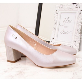Zapatos de salón de perlas plateadas para mujer con tacón alto decorativo de Sergio Leone plata 3