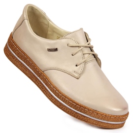 Zapatos mujer piel beige perla Helios 380 1