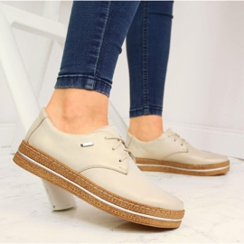 Zapatos mujer piel beige perla Helios 380 5
