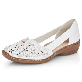Zapatos mujer piel calada blanca Rieker 41356 blanco 14