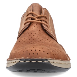 Zapatos marrones de piel calada para hombre Rieker 05226-24 marrón 14