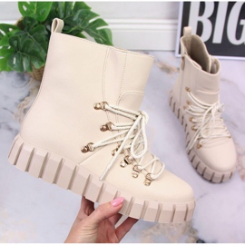 Botas cálidas de mujer con plataforma, beige Potocki WOL108B 2
