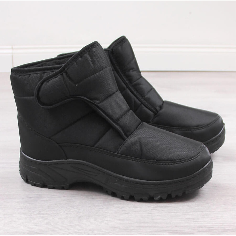 News Botas de nieve para hombre con aislamiento de velcro, negras Novedades negro 2 News Botas de nieve para hombre con aislamiento de velcro, negras Novedades negro 2