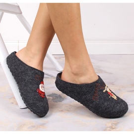 Zapatillas casa mujer fieltro Navidad Panto Fino KK267038 gris 4