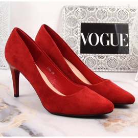 Zapatos de salón en ante rojo de Sergio Leone 1396 2