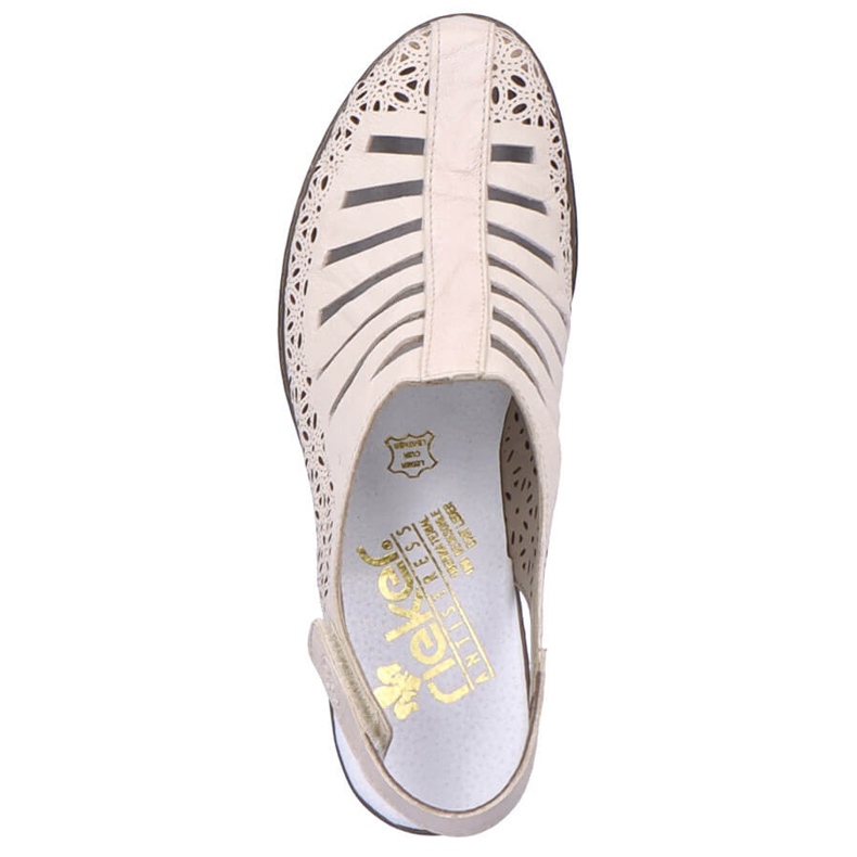 Rieker 40959-60 sandalias beige piel tacón alto 1
