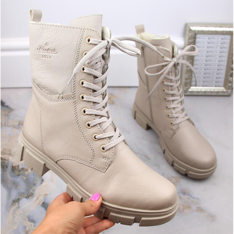 Botas de mujer cómodas con aislamiento beige Rieker Y7116-60 2