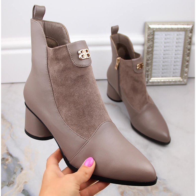 Botas mujer beige tacón D&A S.Barski Premium Collection MR870-96 2 Botas mujer beige tacón D&A S.Barski Premium Collection MR870-96 2