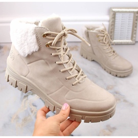 Cómodos botines de mujer beige con aislamiento de Rieker 5