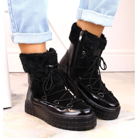 Botas de mujer de piel con aislamiento negro y plataforma de Filippo DBT4716 6