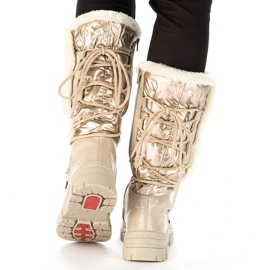Botas de nieve impermeables de mujer en color beige alto Rieker Z1083-62 4