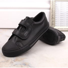 Zapatillas deportivas para niños fabricadas en piel ecológica con velcro, negro Big Star LL374073 3