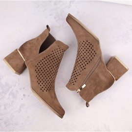 Botas mujer ante tacón calado marrón Potocki SZ12356 7