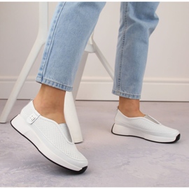 Zapatos deportivos sin cordones para mujer, cómodos, de piel, blanco, T.Sokolski 456 3