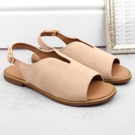 Sandalias planas mujer ante beige Potocki BF47305 2