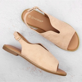 Sandalias planas mujer ante beige Potocki BF47305 4