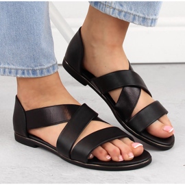 Sandalias slip-on de mujer con banda elástica, negro Jezzi 3882 4