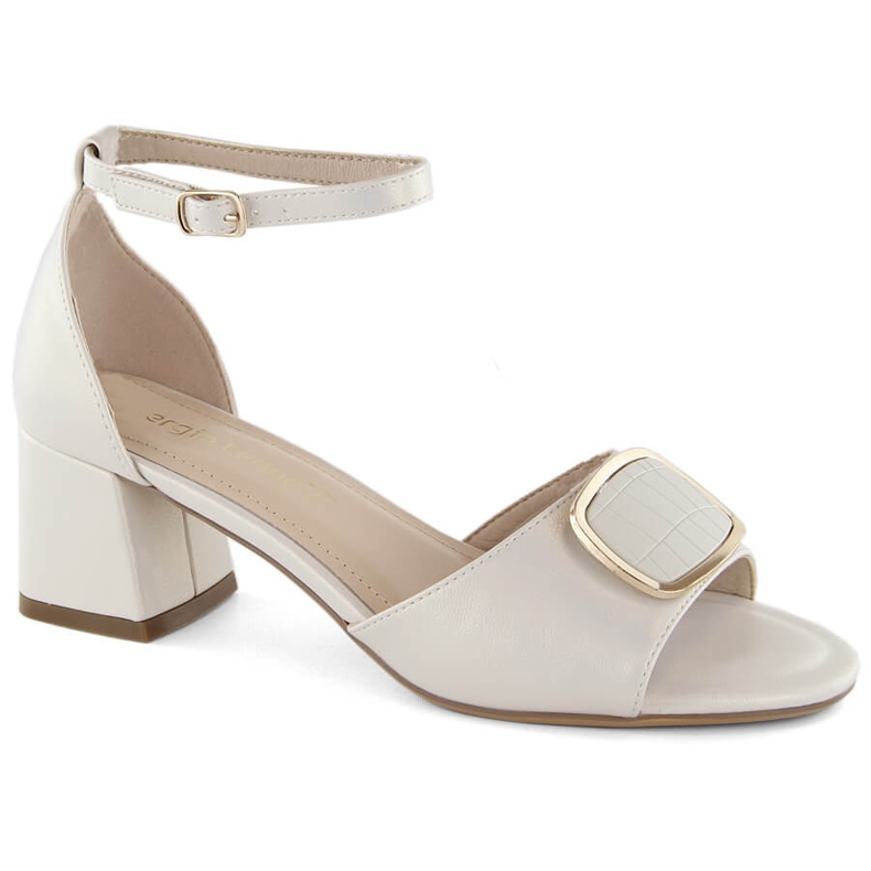 Sandalias formales de mujer perla con tacón Sergio Leone SK874 beige 1