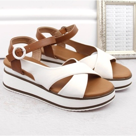 Sandalias cuña mujer blancas Vinceza 17350 blanco 5