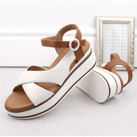 Sandalias cuña mujer blancas Vinceza 17350 blanco 7