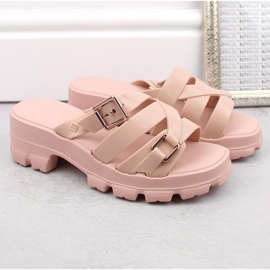 Zapatillas de casa perfumadas de mujer cómodas con tacón nude Zaxy NN285044 rosado 6