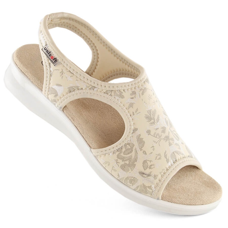 Evento Sandalias slip-on cómodas de mujer beige Unisoft 7196 1