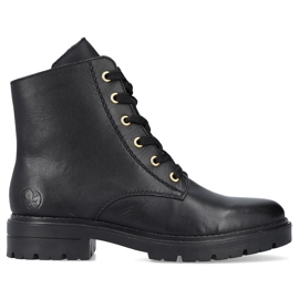 Botas de mujer cómodas de piel con aislamiento negro Rieker Z2841-00 10