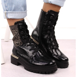 Cómodos botines de mujer negros con aislamiento Rieker 72607-00 13