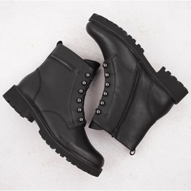 Botas aislantes de piel para mujer, negras Remonte D8670-01 negro 10