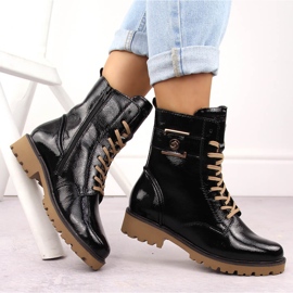 Botas de mujer charol negro Remonte D8663-00 13