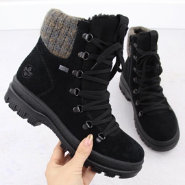 Botas de mujer de piel con pinchos, negro Rieker X8200-00 5