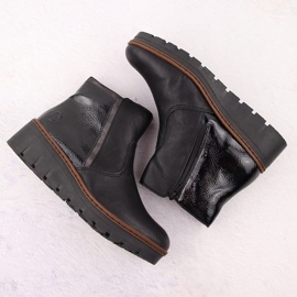 Cómodos botines de mujer charol negro Rieker X9150-00 3