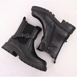Botines de mujer de piel con hebilla negro Sergio Leone TR719-S 10