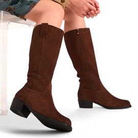Botas cowboy de mujer en piel marrón de Sergio Leone KZ268 8