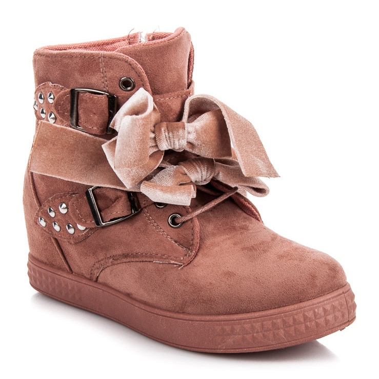 Zapatillas deportivas con lazos rosado 1 Zapatillas deportivas con lazos rosado 1