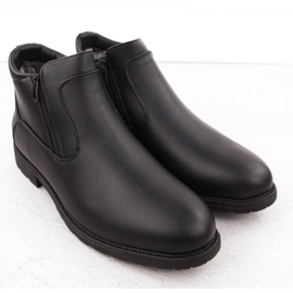 Atletico Botas de hombre, botas Chelsea con aislamiento, negras Man's Style WS-002 negro 2