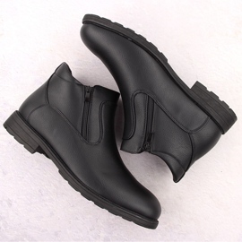 Atletico Botas de hombre, botas Chelsea con aislamiento, negras Man's Style WS-002 negro 3