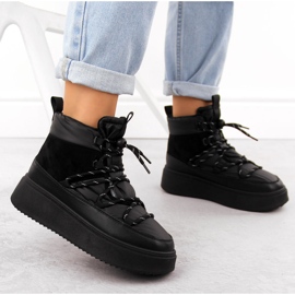 Botas de nieve para mujer con plataforma, negras Potocki 72302 negro 5