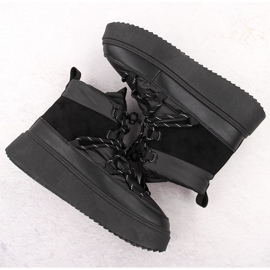 Botas de nieve para mujer con plataforma, negras Potocki 72302 negro 3
