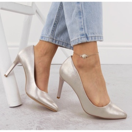 Salón stilettos oro perla Sergio Leone 1339 dorado 3