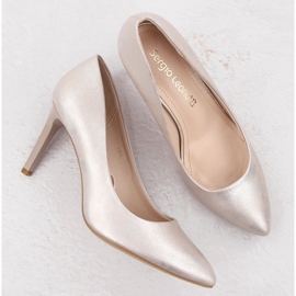 Salón stilettos oro perla Sergio Leone 1339 dorado 4