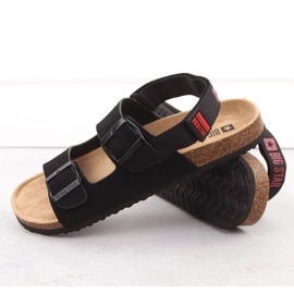 Sandalias de hombre con hebillas, negras Big Star LL174208 negro 4