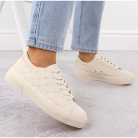 Zapatillas de cuero ecológicas femeninas registradas beige big star rr274336 5