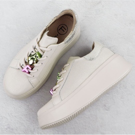 Filippo 6793 zapatos de cuero de cuero perfeccionados en la plataforma beige 3