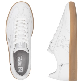 Zapatos de cuero sneakers de mujer Rieker W2200 blanco 10
