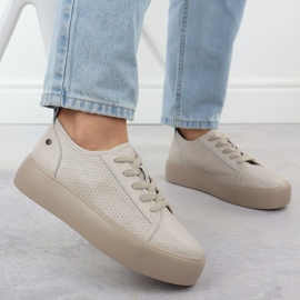 Filippo Zapatos de cuero para mujeres. beige 5