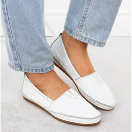 T.Sokolski Mocasines de cuero para mujeres de cuero blanco 6